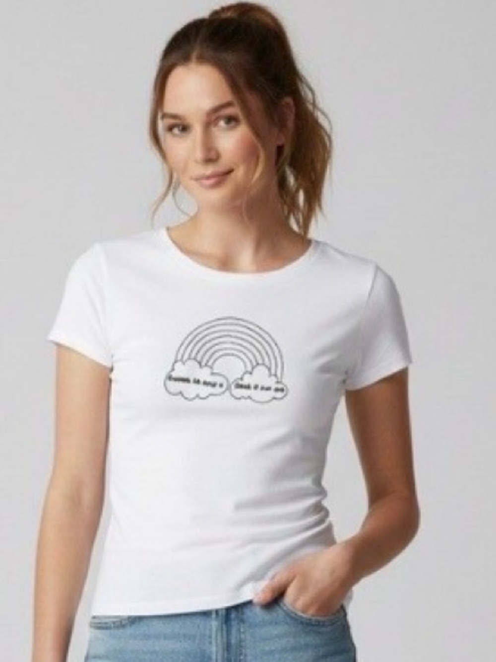 Baby Tee Karma Funny Womens Ladies T-Shirt Size Medium Novelty Cocco + Pine